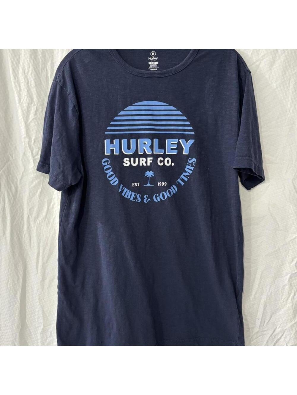 Hurley graphic t shirt surf navy logo tee